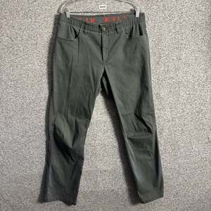 KIllik Men's 36/34 Gray Cotton Straight Leg Pants With Elastic Waist Pockets